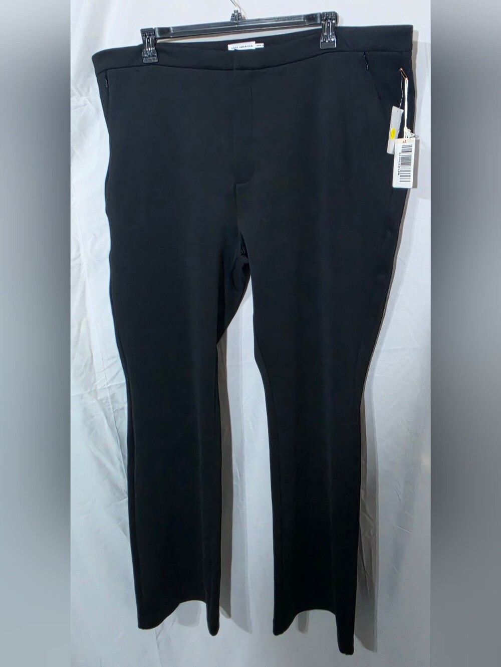 Good American Black Straight Leg Pull-On Pants